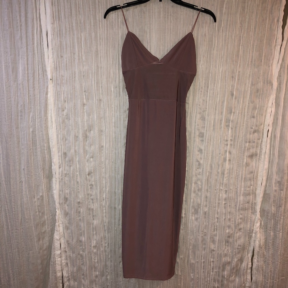 Stretchy Mauve Colored Silk Dress